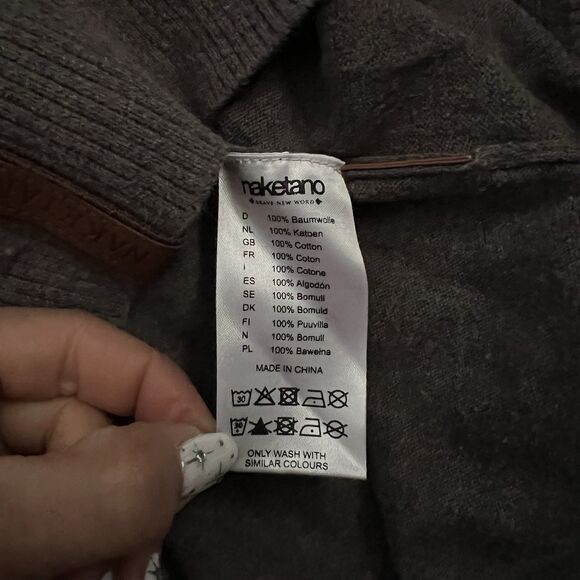 Naketano Men's Knit Pullover Sweater Striped Crew Neck Logo Cotton Size Medium - Picture 6 of 11